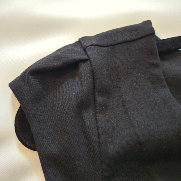 George Cap Sleeve Little Black Pencil Dress Size S Office Demure Sleek - Picture 5 of 12